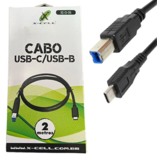 Cabo Impressora USB-B x Usb-C XC-CI-06