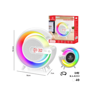 Caixa de som Bluetooth Com LED e Relógio KAPBOM - KA-8333
