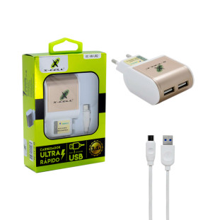 Kit Carregador de Tomada Ultra Rápido + Cabo Micro/USB XC-UR2 X-Cell