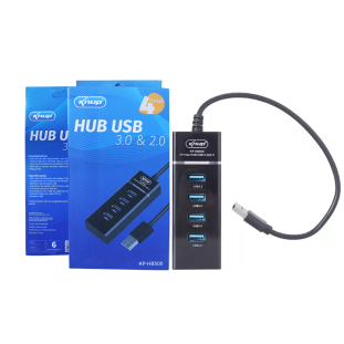Hub USB 3.0, KNUP, 4 Portas, Preto, KP-HB500